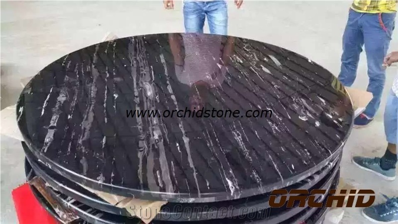 Silver Dragon Marble Round Table Top