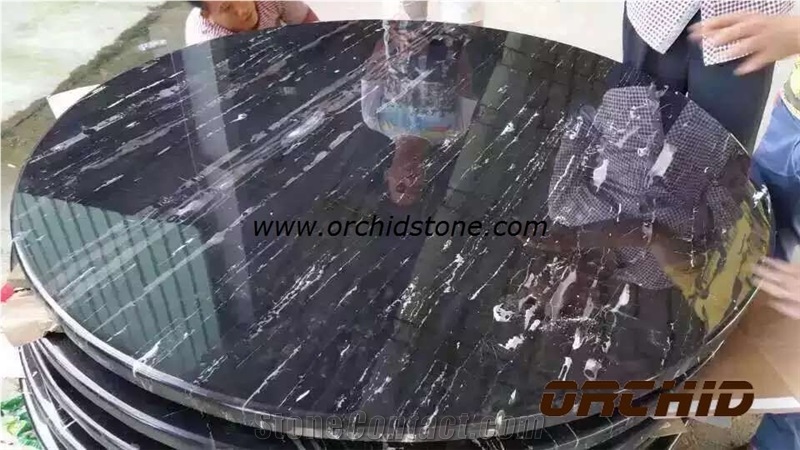 Silver Dragon Marble Round Table Tops