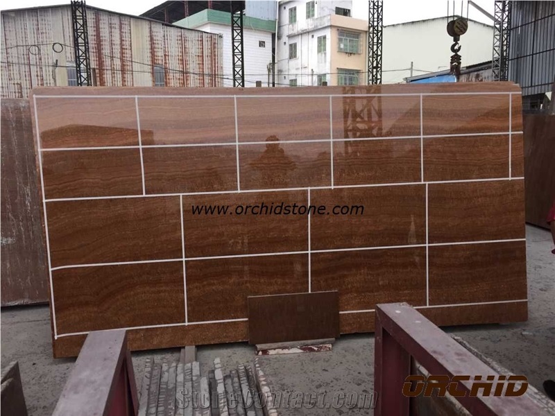 Yellow Wooden Vein Marble Tile & Slab, China Yellow Marble