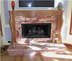 China Red Marble Fireplace Mantel