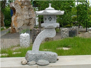 Grey Granite Japanese Style Garden Lantern, Grey Granite Garden Lanterns