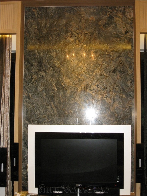Fusion Quartzite Fireplace Design,Polished Brazil Quartzite Fireplace Cover