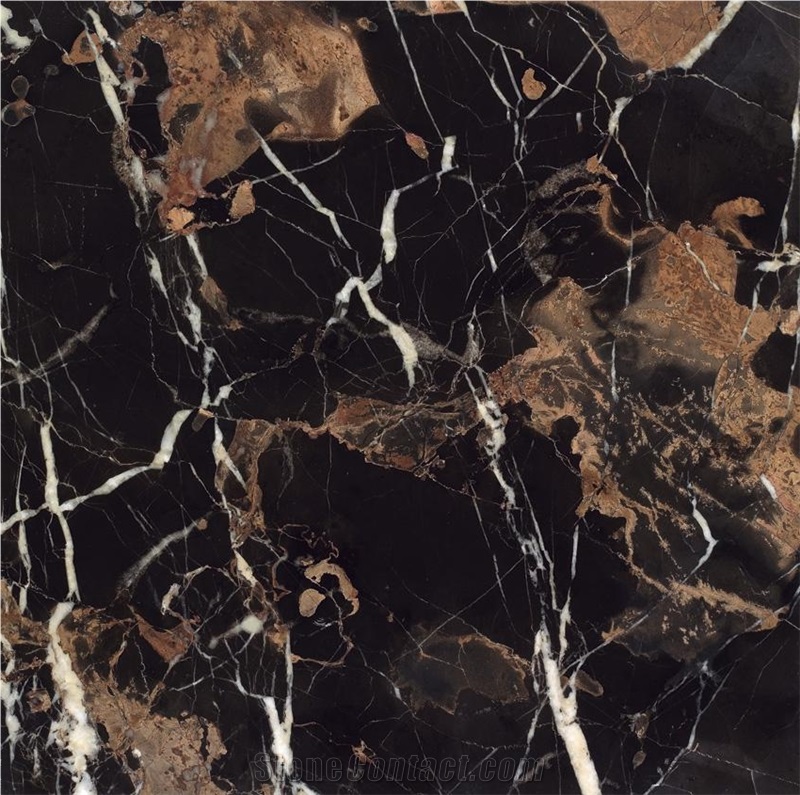 Black and Gold Marble Slabs & Tiles, Afghanistan Black Marble