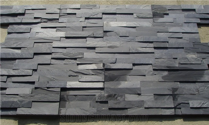Black Slate Wall Panel & Cultured Stone Slabs & Tiles