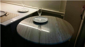 Crystal Wooden Gray Marble Table Tops, Crystal Wood Marble Interior Table