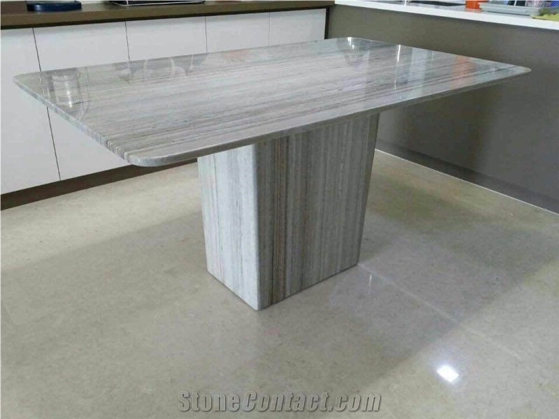 Polished Crystal Wood Marble Square and Round Table