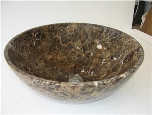 Best China Emperador Dark Marble Wash Basin & Sink for Outdoor Indoor