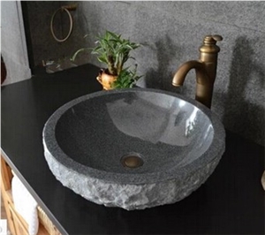 Best Natural Stone Wash Basin Sink by Granite for Outdoor Indoor, China Black G654 Granite Basins & Sinks
