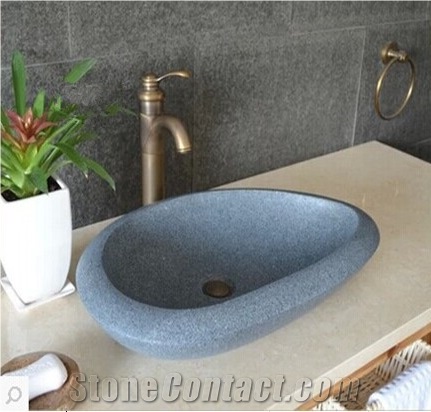 Best Natural Stone Wash Basin Sink by Granite for Outdoor Indoor,China Black G654 Granite Oval Wash Basins