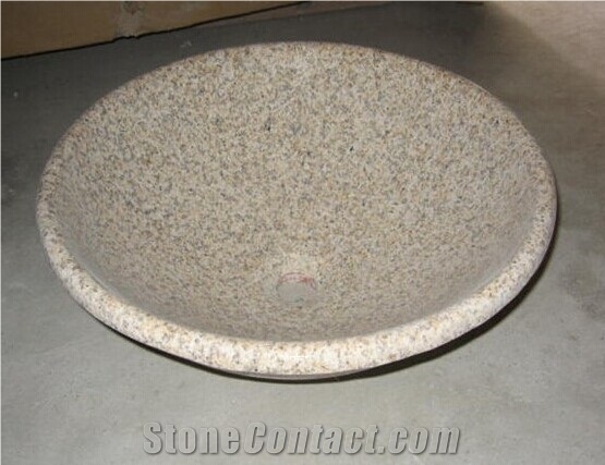 Best Natural Stone Wash Basin Sink by Granite for Outdoor Indoor,Yellow Granit Stone Wash Baisn Sink