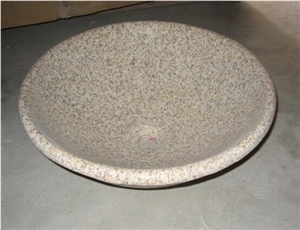Best Natural Stone Wash Basin Sink by Granite for Outdoor Indoor,Yellow Granit Stone Wash Baisn Sink