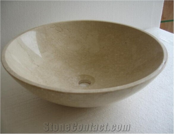 Best Natural Stone Wash Basin Sink by Marble for Outdoor Indoor,Egypt Crema Basin