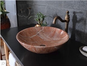 Best Natural Stone Wash Basin Sink by Marble for Outdoor Indoor,Rosso Alicante Marble Basin