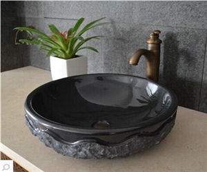 Best Natural Stone Wash Basin Sink by Marble for Outdoor Indoor,Shanxi Black Granite Basins