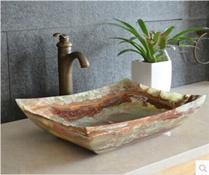 Best Natural Stone Wash Basin Sink for Outdoor Indoor,Green Onyx Water Wash Basin Sink