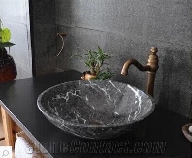 Best Natural Stone Wash Basin & Sink for Outdoor & Indoor,Hang Grey Marble Water Wash Basin & Sink