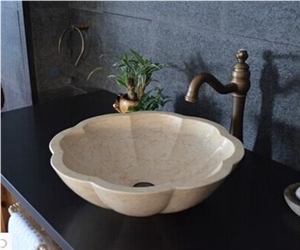 Best Natural Stone Wash Basin & Sink, Sunny Yellow Marble Water Wash Basin & Sink