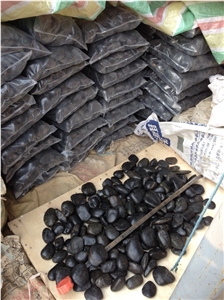 China Black Polished Pebbles / River Stone / Paving Stone Indoor & Outdoor