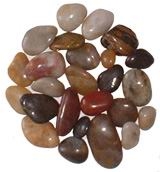 China Multicolor Marble High Polished Flat Pebble River Stone