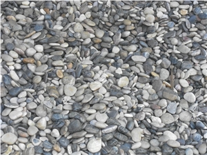 China Multicolor Marble River Stone,Mixed Color Flat Pebble River Stone, Natural Pebble Stone