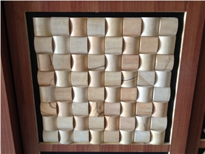 Chinese Sandstone Mosaic Tile Price, Beige Sandstone Mosaic