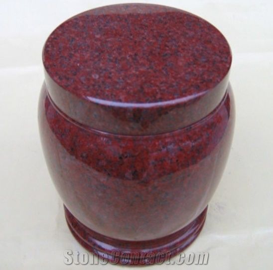 Competitive Prices Of Indian Red Granite Cemetery Funeral Urns for Ashes Tombstones/Monuments Accessories, Memorial Stone Custom Designs, Cremation Western Style