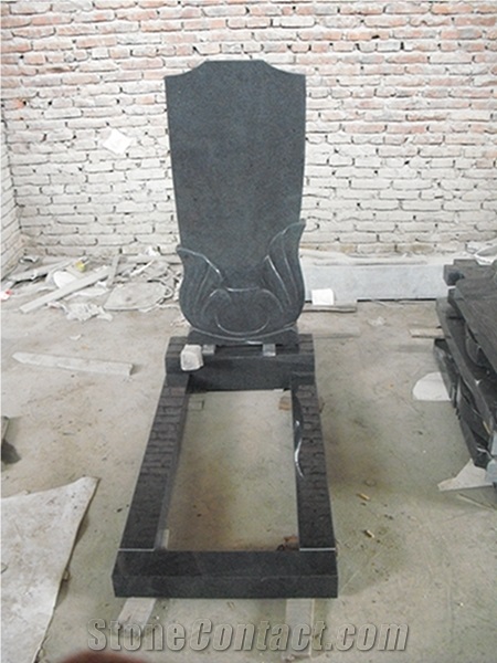 G654 Padang Dark/Sesame Black Granite Tombstones,Headstones,Monuments Cemetery for Russian Market