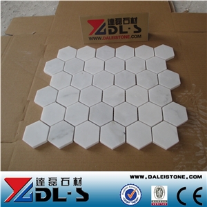 Guangxi White Marble Hexagon Mosaic