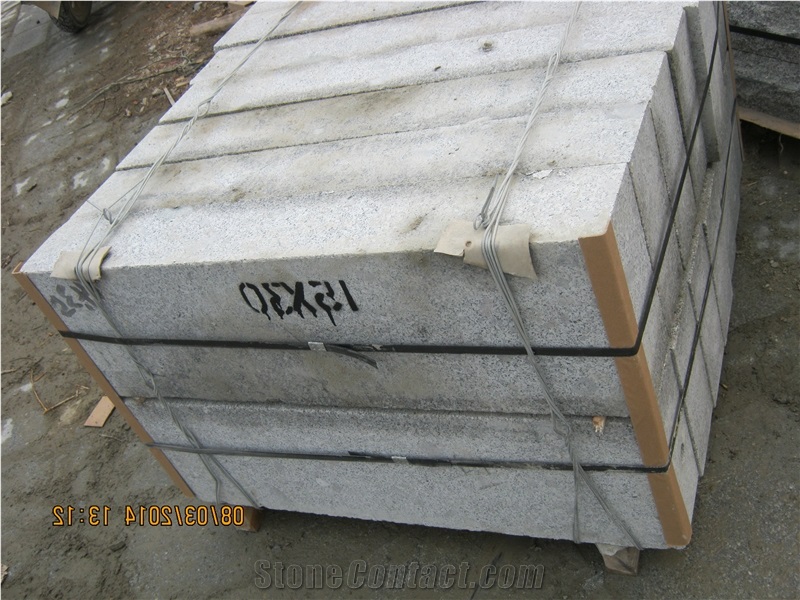 Lowest Prices China Shandong Light Grey White G341 Cheap Granite Kerbstone, Curbstone in Natural Finish/Flamed Finish for Road Side Kerb, Outdoor Natural Stone Use, Wodoen Pallet Pack, Manufacturer