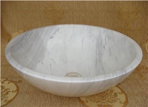 Natural Stone White Volakas Marble Wash Basins & Sinks