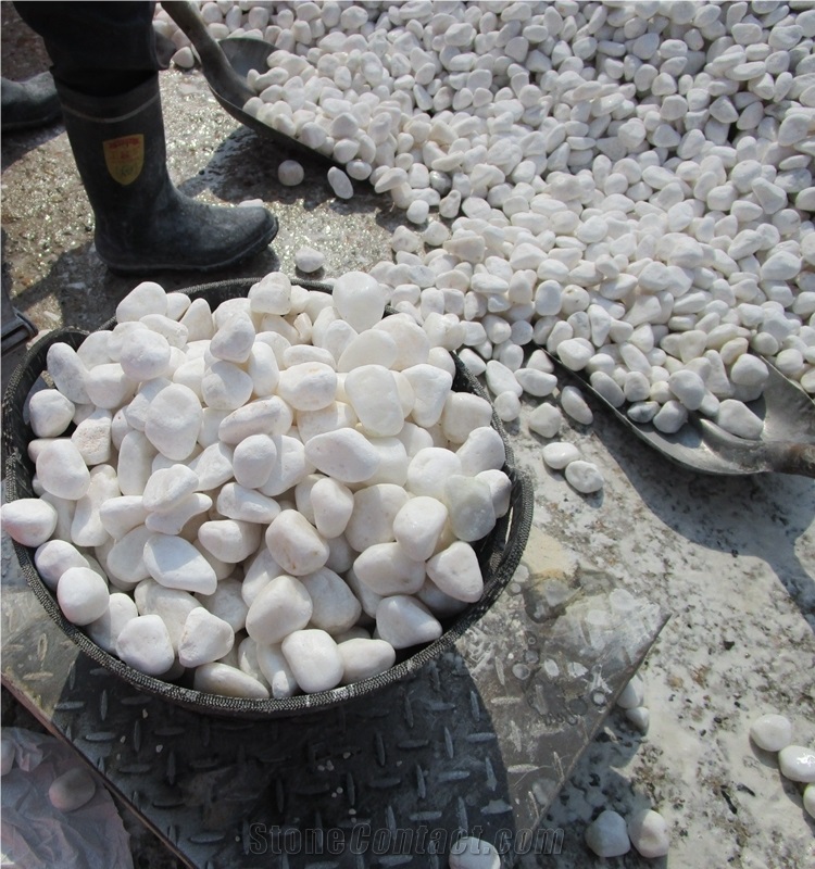 Snow White Pebble Stone for Landscaping Paving