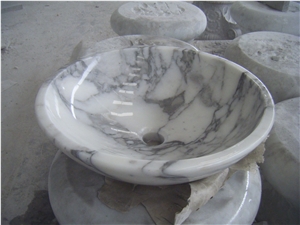 Stone Basin,Arabescato Marble Wash Basin Sink.Marble Basin