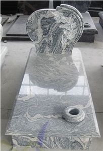 China Juparana Grey Granite Tombstone, Western Style Monuments