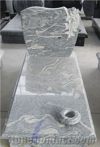 China Juparana Grey Granite Tombstone, Western Style Monuments