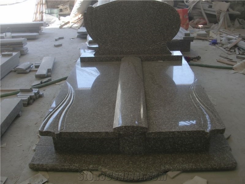G664 Granite Tombstone&Monument,Chinese Polished Heastone,Western Style Monuments,Double Monuments