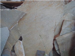 Natural Beige Slate Flagstone,Crazy Paving Stone,Roman Pattern Paving Tile,