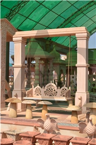 India Beige Sandstone Columns for Gazebo - Garden Pavillion
