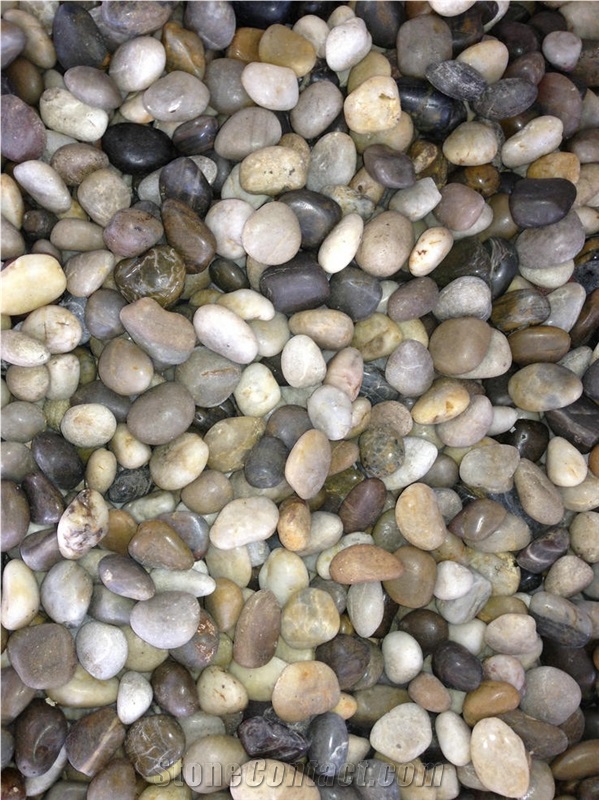 Mix Colour Marble Pebble Stone,Landscaping Pebble Stone,Natural Pebble Stone， Multicolor Polished Natural Pebble Stone,River Stone
