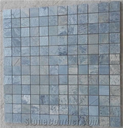 Silver Shine Slate Mosaic Tiles, Grey Slate Mosaic India