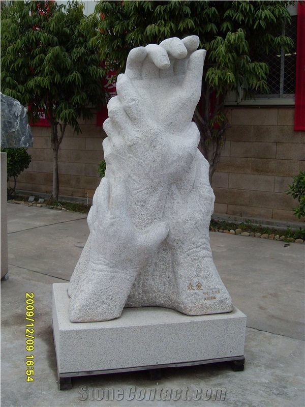 China G603 Grey Granite Hands Sculpture, G603 Granite Sculpture & Statue
