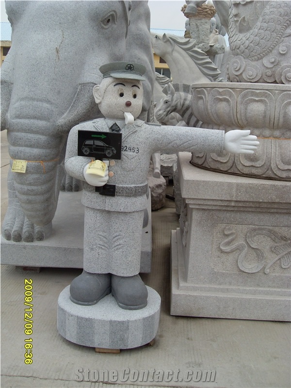 China Grey Granite Dog Sculpture, Grey Granite Sculpture & Statue