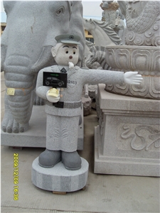 China Grey Granite Dog Sculpture, Grey Granite Sculpture & Statue