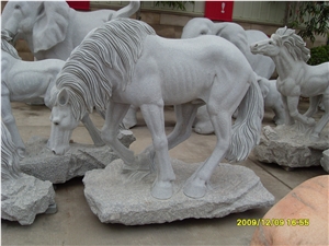 China Grey Granite Horse Sculpture