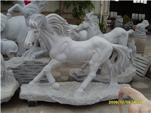 China Grey Granite Horse Sculpture