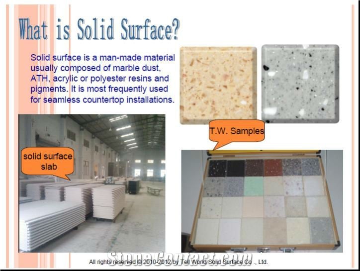 Acrylic Solid Surface Sheets/Slabs High Quality with Artificial Stone Adhesives
