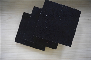 A Polished Product of Engineered Corian Stone Crystal Black Slab Standard Sizes 126 *63 and 118 *55 Easy-to-clean and Resistant to Stains,Heat and Scratches