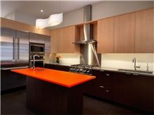 Artifical Quartz Stone Surface Fabricator with Bright Orange Surface Experienced Wholesaler Of Quartz Stone Countertop with Iso/Nsf Certificate,For Tabletop,Floor and Wall,More Durable Than Granite