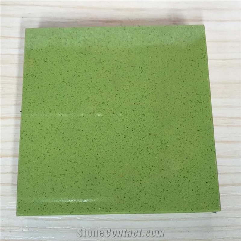Artificial Quartz Stone Slab&Tile Apple Green Directly from China Manufacturer at Cheap Pricing More Durable Than Granite Thickness 2cm or 3cm