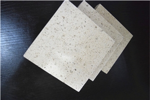 Beige Quartz Stone Tiles 2cm and 3cm Available for American Kitchen Countertops and Vanity Tops the Ideal Work Surface with High Resistance to Acids and Staining