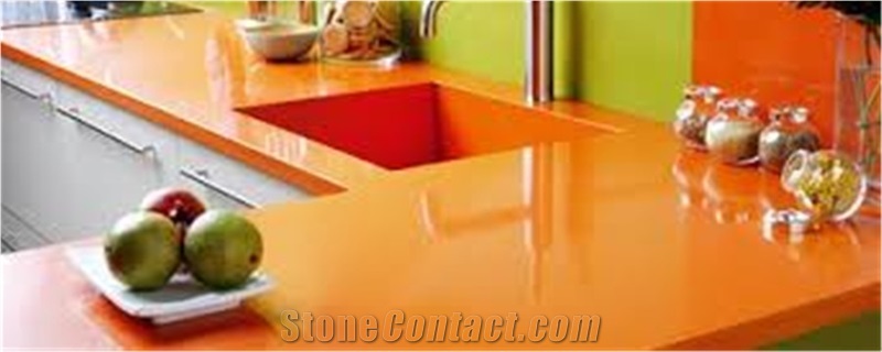 Bright Orange Engineered Corian Stone Standard Sizes 126 *63 and 118 *55 Combines Performance and Design Fit for Flooring&Walling&Countertop Normally Standard Slab Sizes 118*55 and 126*63